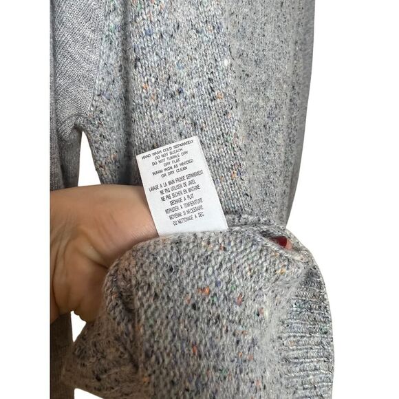 Joie Grey Speckled Cashmere Wool Silk Blend Sweater Sz. M - Picture 7 of 7